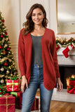 Open Front Long Sleeve Cardigan - Trendsi - Flyclothing LLC