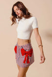 SO ME Contrast Bow Knot Pocket Fourth Of July Denim Skirt - Trendsi - Flyclothing LLC