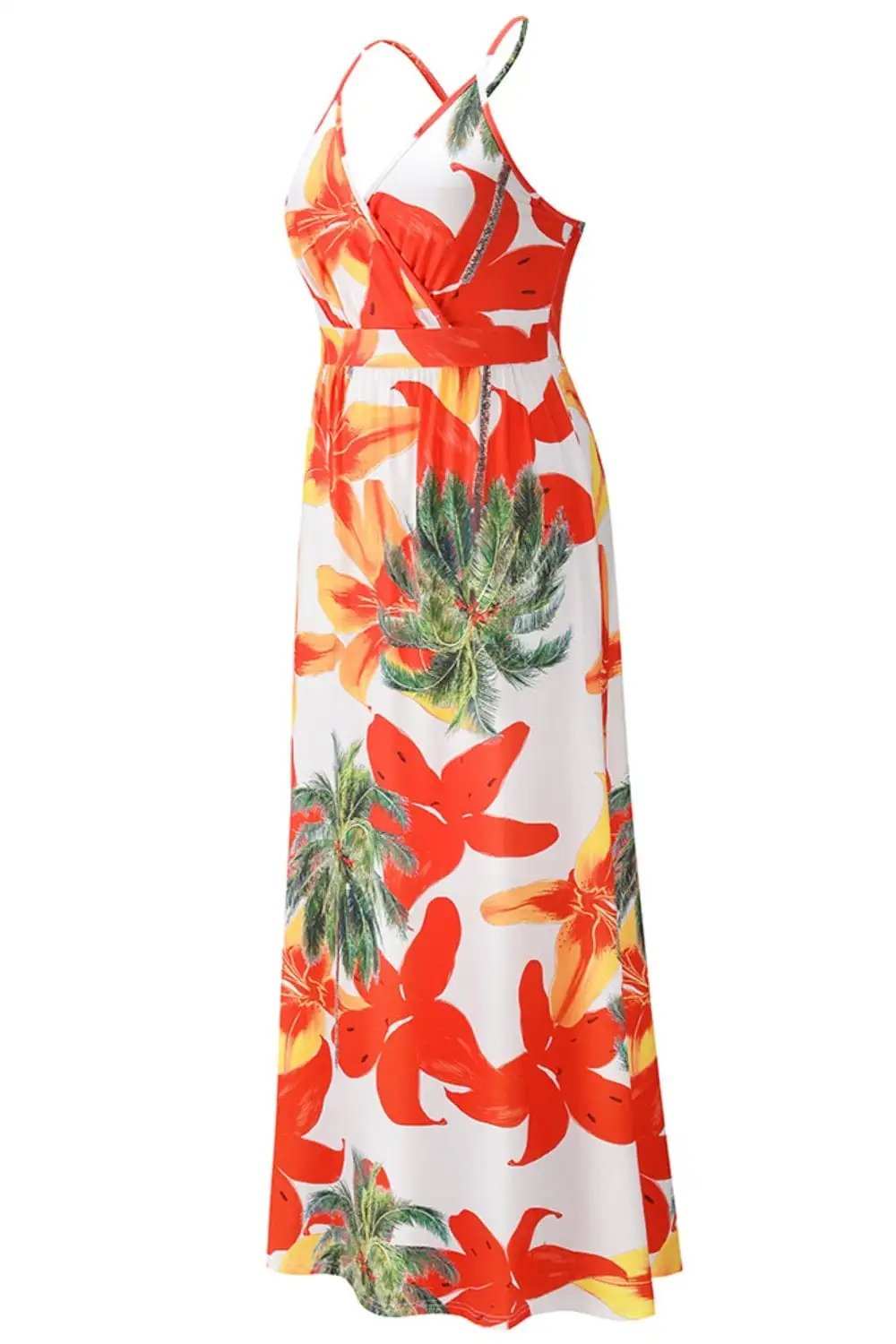 Crisscross Printed Surplice Cami Dress - Trendsi - Flyclothing LLC
