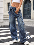 Wide Leg Cargo Jeans - Trendsi - Flyclothing LLC
