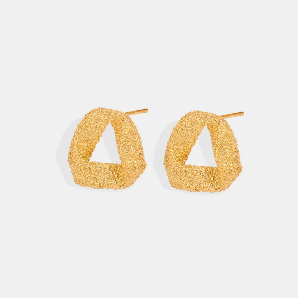 Gold-Plated Geometric Stud Earrings - Trendsi - Flyclothing LLC