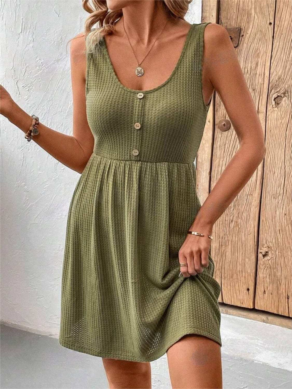 Scoop Neck Wide Strap Mini Tank Dress - Trendsi - Flyclothing LLC