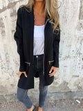 Full Size Zip Up Long Sleeve Hooded Outerwear Plus Size - Trendsi - Flyclothing LLC