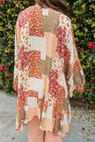Printed Open Front Long Sleeve Cover-Up - Trendsi - Flyclothing LLC