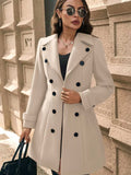 Double-Breasted Wool Blend Overcoat - Trendsi - Flyclothing LLC