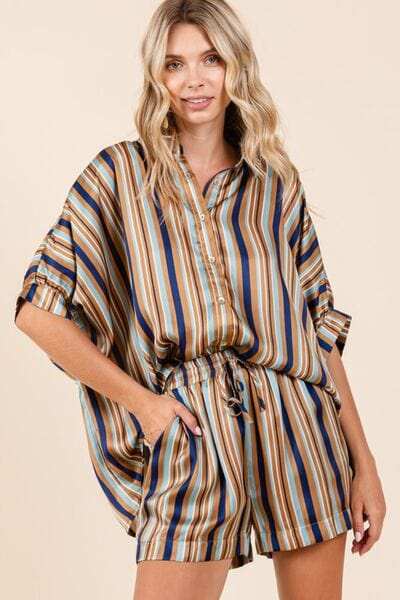 Mittoshop Drawstring Striped Satin Shorts - Trendsi - Flyclothing LLC