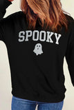 SPOOKY Round Neck Long Sleeve Sweatshirt - Trendsi - Flyclothing LLC