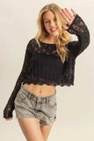HYFVE Crochet Round Neck Cropped Knit Cover Up - Trendsi - Flyclothing LLC