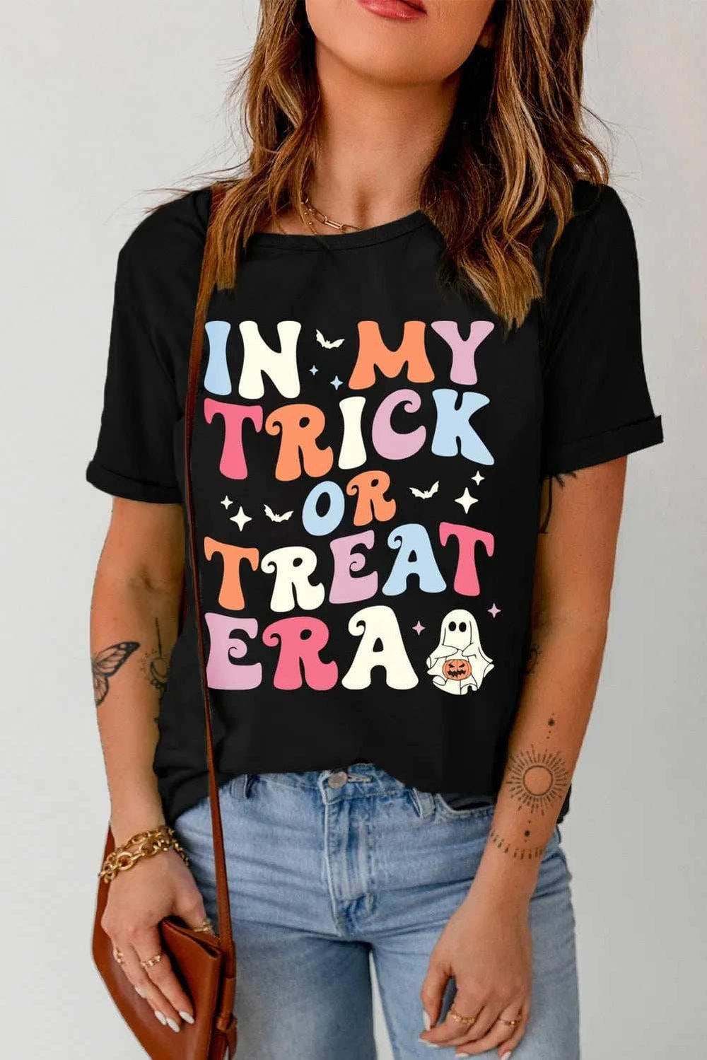 Letter Graphic Round Neck Short Sleeve T-Shirt - Trendsi - Flyclothing LLC