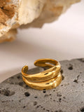 Stainless Steel Double-Layered Ring - Trendsi - Flyclothing LLC