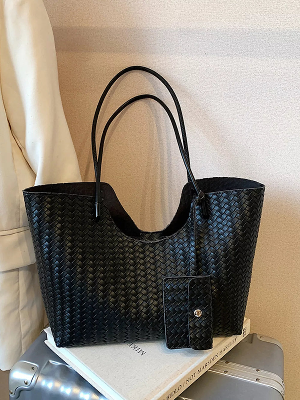 Woven Texture Large Capacity Tote Bag - Trendsi - Flyclothing LLC