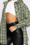 Plaid Collared Neck Long Sleeve Shirt - Trendsi - Flyclothing LLC