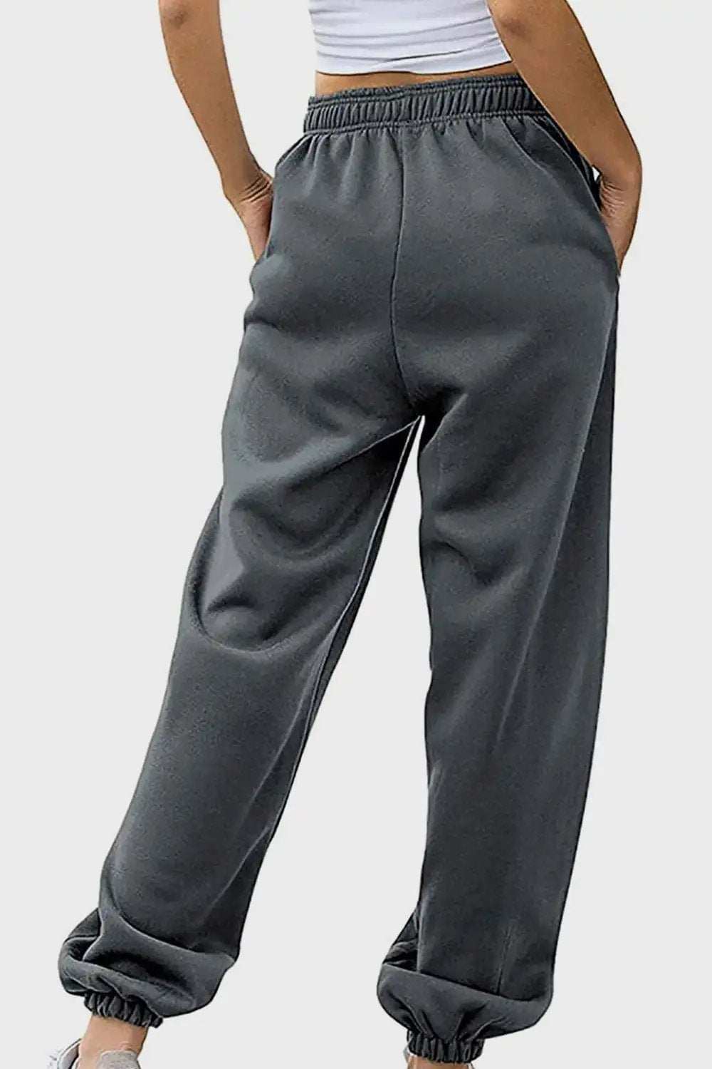 Elastic Waist Joggers with Pockets - Trendsi - Flyclothing LLC