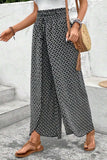 Slit Printed Wide leg Pants - Trendsi - Flyclothing LLC