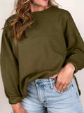 Ribbed Knit Oversized Sweatshirt - Trendsi - Flyclothing LLC