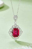 925 Sterling Silver Ruby Pendant Necklace - Trendsi - Flyclothing LLC