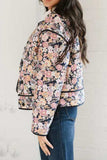 Floral Button Up Long Sleeve Winter Coat - Trendsi - Flyclothing LLC
