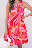 Abstract Floral Print Sleeveless Shift Mini Dress - Trendsi - Flyclothing LLC