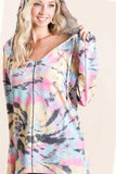 BiBi Tie Dye Print Terry Hoodie - Trendsi - Flyclothing LLC