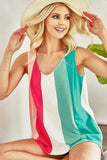 BiBi Cotton Span Knit Color Block Sleeveless Top - Trendsi - Flyclothing LLC