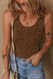 Leopard Scoop Neck Wide Strap Bodysuit - Trendsi - Flyclothing LLC