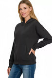 Zenana Fleece Kangaroo Pocket Hoodie - Trendsi - Flyclothing LLC