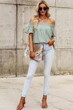 Off-Shoulder Short Sleeve Blouse - Trendsi - Flyclothing LLC