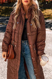 Pocketed Bubble Texture Long Sleeve Longline Winter Coat - Trendsi - Flyclothing LLC