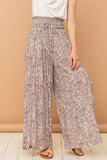 And The Why Printed Smocked Waist Slit Wide Leg Pants - Trendsi - Flyclothing LLC