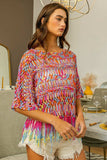 BiBi Openwork Fringed Knit Cover Up - Trendsi - Flyclothing LLC