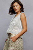 POL Textured Lace Cropped Tank with Trim Detail - Trendsi - Flyclothing LLC