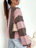 Color Block Long Sleeve Sweater - Trendsi - Flyclothing LLC