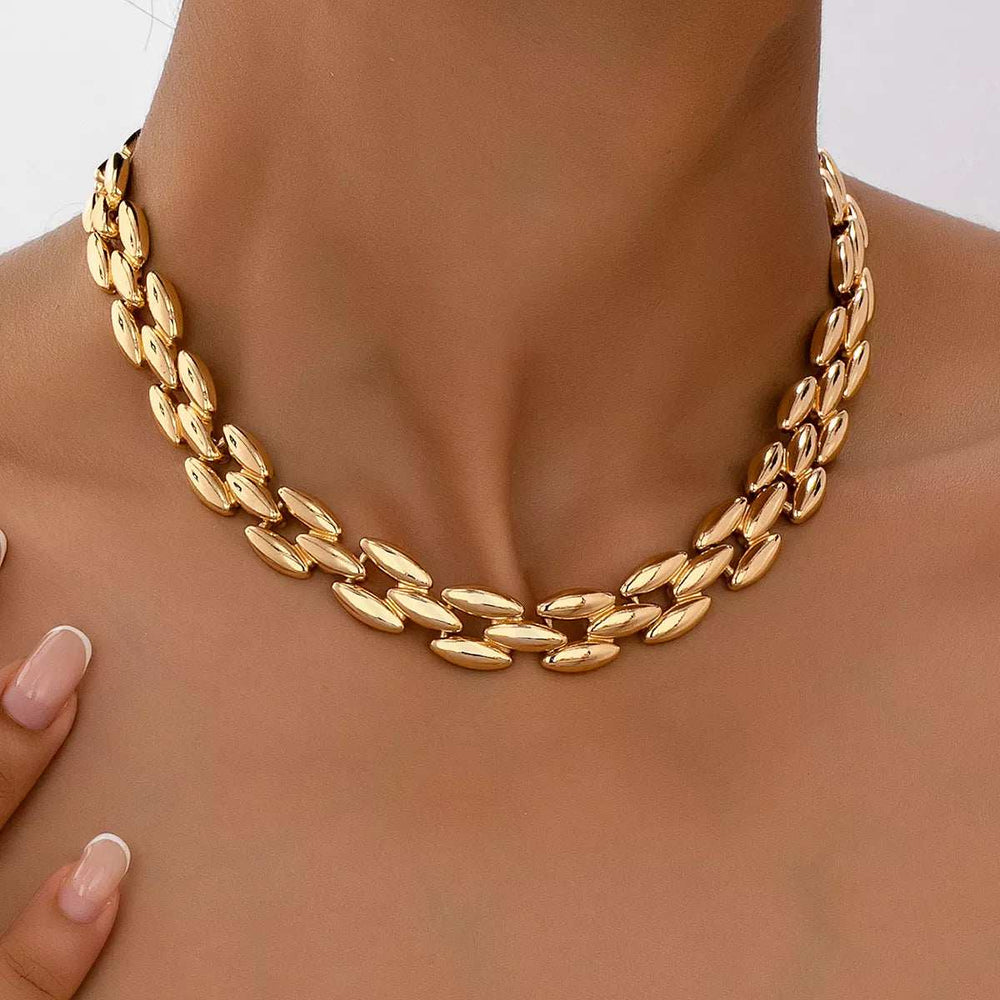 18K Gold-Plated Chunky Necklace - Trendsi - Flyclothing LLC
