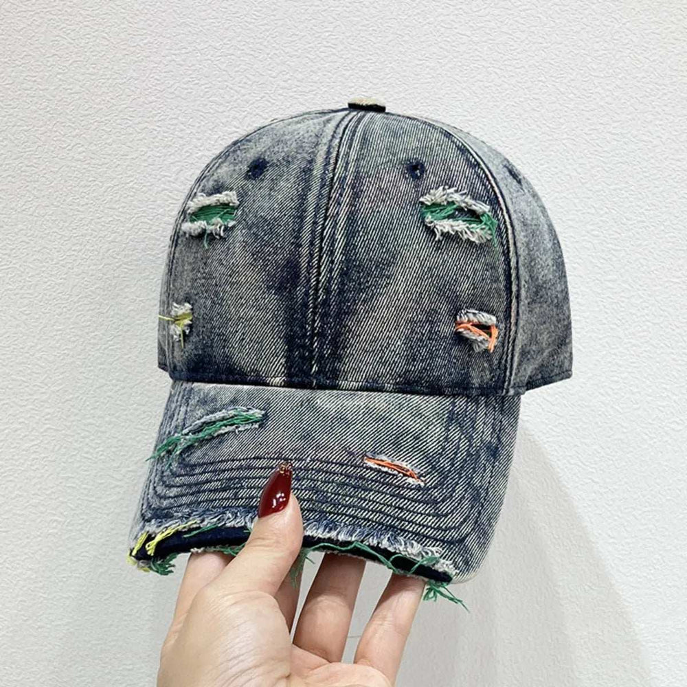 Distressed Adjustable Baseball Cap - Trendsi - Flyclothing LLC
