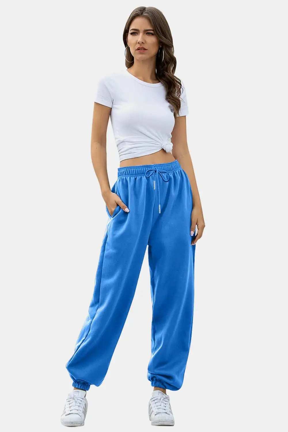 Elastic Waist Joggers with Pockets - Trendsi - Flyclothing LLC