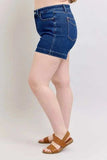 Judy Blue Full Size High Waist Tummy Control Denim Shorts Plus Size - Trendsi - Flyclothing LLC