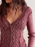 V-Neck Button Up Cropped Cardigan - Trendsi - Flyclothing LLC