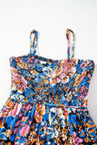 Floral Smocked Spaghetti Straps Wide Leg Jumpsuit - Trendsi - Flyclothing LLC