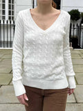 Cable Knit V-Neck Sweater - Trendsi - Flyclothing LLC