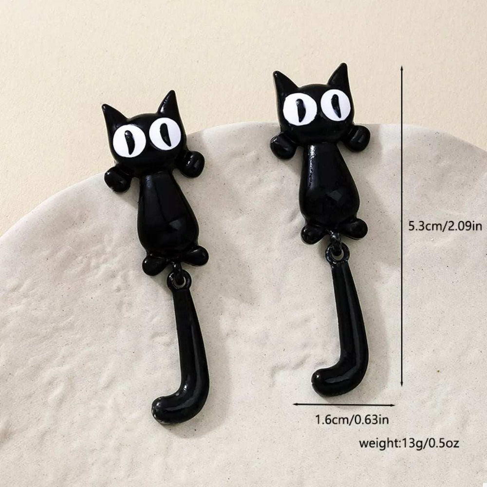 Alloy Cat Earrings - Trendsi - Flyclothing LLC
