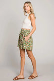 Cotton Bleu by Nu Label Floral Printed Smocked Waist Skorts - Trendsi - Flyclothing LLC
