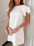 Ruffled Layered Short Sleeve Mini Dress - Trendsi - Flyclothing LLC