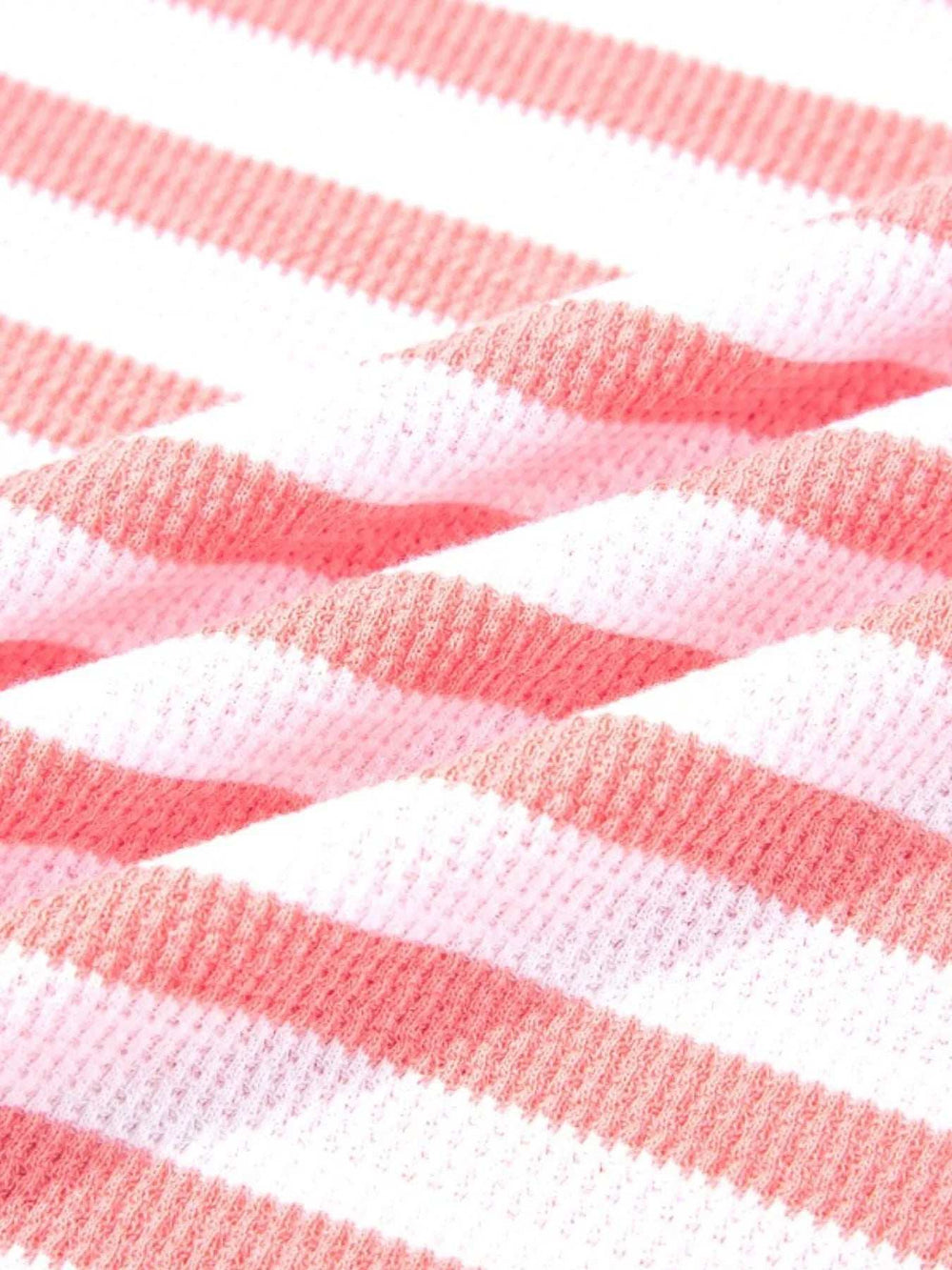 Striped Long Sleeve Ribbed Blouse - Trendsi - Flyclothing LLC