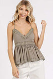 Mittoshop Crisscross Back Lace Detail V-Neck Cami - Trendsi - Flyclothing LLC