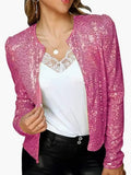 Full Size Sequin Long Sleeve Jacket Plus Size - Trendsi - Flyclothing LLC