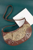 Fame Spotted Leopard Print Half Moon Shoulder Bag - Trendsi - Flyclothing LLC