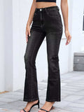 High-Waisted Bootcut Jeans - Trendsi - Flyclothing LLC
