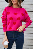 Angel Wings Heart Round Neck Long Sleeve Sweater - Trendsi - Flyclothing LLC