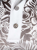 Men's Printed Collared Neck Short Sleeve Polo - Trendsi - Flyclothing LLC