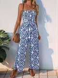 Perfee Smocked Tube Wide Leg Jumpsuit - Trendsi - Flyclothing LLC